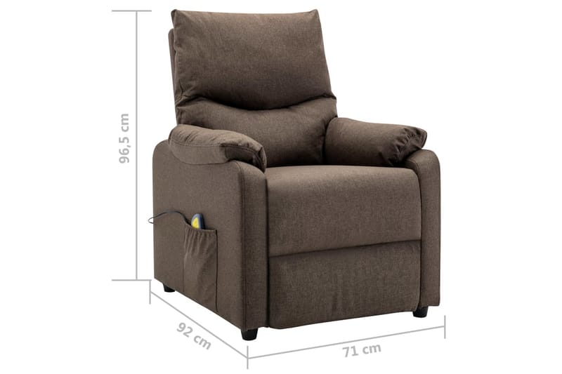Massagestol stof brun - Brun - Møbler - Stole & lænestole - Lænestole - Massagestol