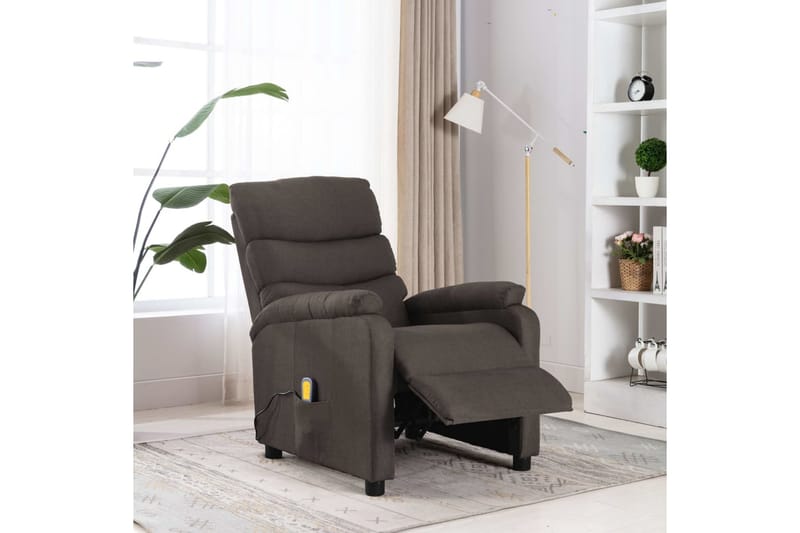 Massagestol Stof Gråbrun - Gråbrun - Møbler - Stole & lænestole - Lænestole - Massagestol