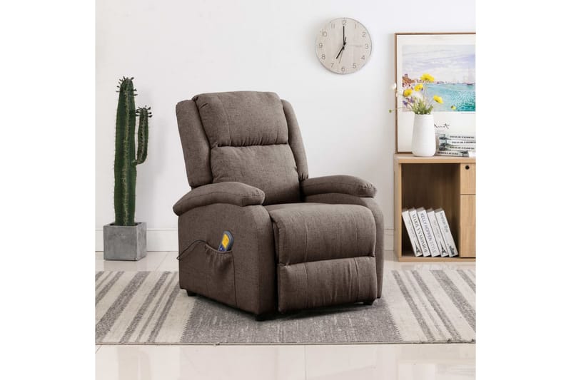 massagestol stof gråbrun - Gråbrun - Møbler - Stole & lænestole - Lænestole - Massagestol