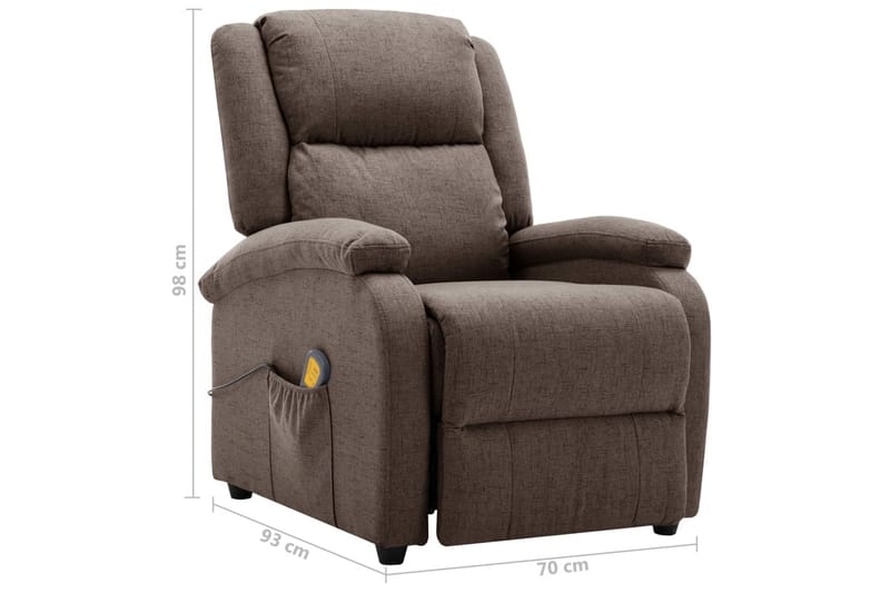 massagestol stof gråbrun - Gråbrun - Møbler - Stole & lænestole - Lænestole - Massagestol