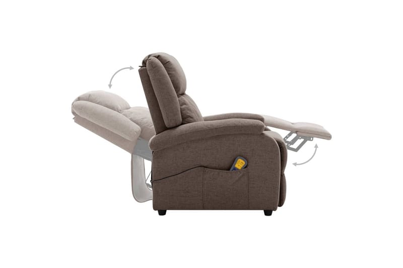 massagestol stof gråbrun - Gråbrun - Møbler - Stole & lænestole - Lænestole - Massagestol