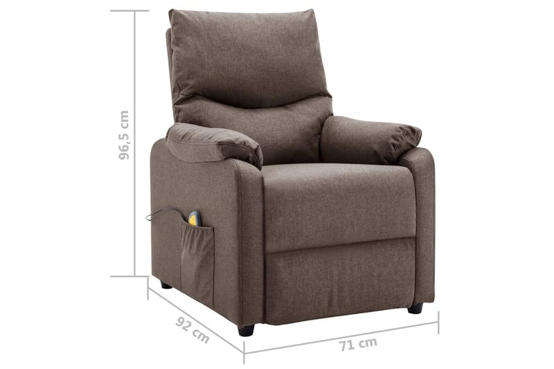 massagestol stof gråbrun - Gråbrun - Møbler - Stole & lænestole - Lænestole - Massagestol