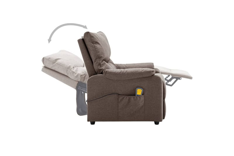 massagestol stof gråbrun - Gråbrun - Møbler - Stole & lænestole - Lænestole - Massagestol