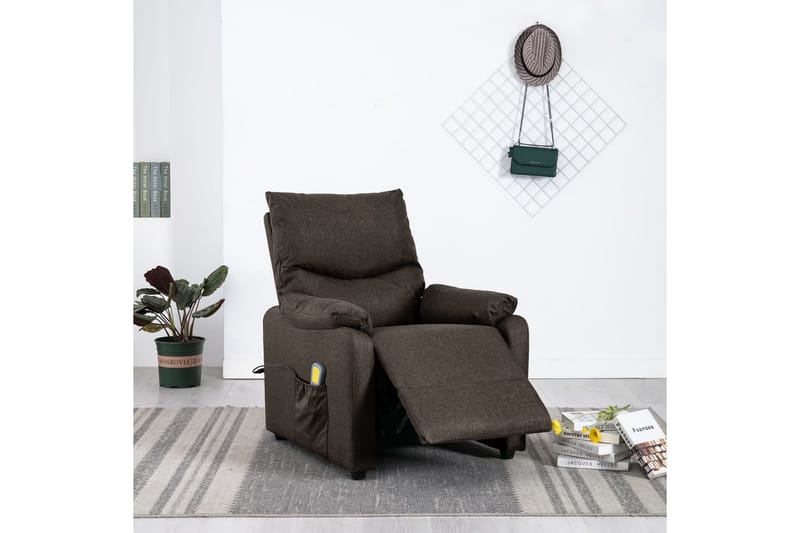 massagestol stof mørkebrun - Brun - Møbler - Stole & lænestole - Lænestole - Massagestol