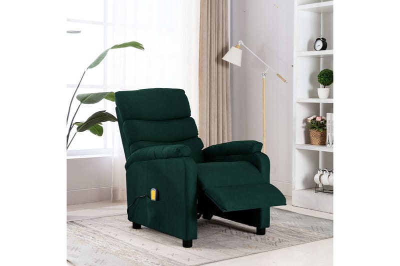 Massagestol Stof Mørkegrøn - Grøn - Møbler - Stole & lænestole - Lænestole - Massagestol