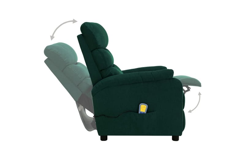 Massagestol Stof Mørkegrøn - Grøn - Møbler - Stole & lænestole - Lænestole - Massagestol