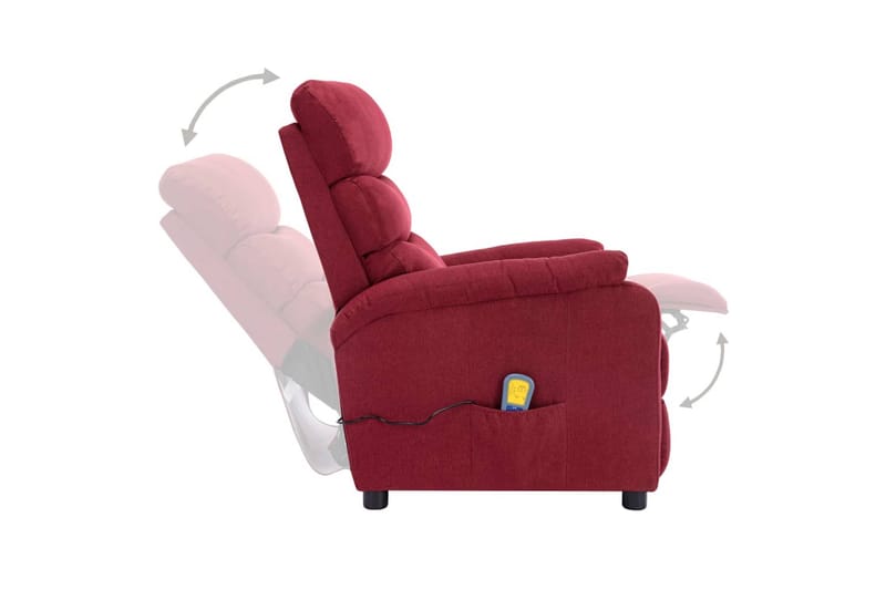 Massagestol Stof Vinrød - Rød - Møbler - Stole & lænestole - Lænestole - Massagestol