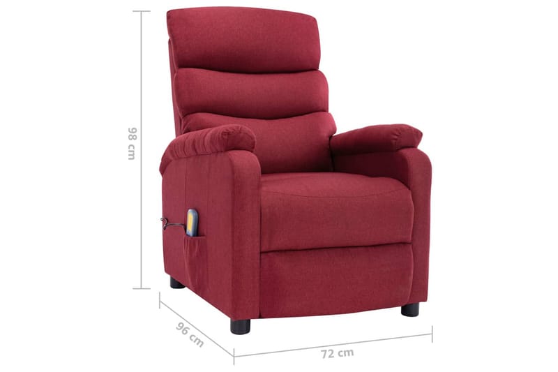 Massagestol Stof Vinrød - Rød - Møbler - Stole & lænestole - Lænestole - Massagestol