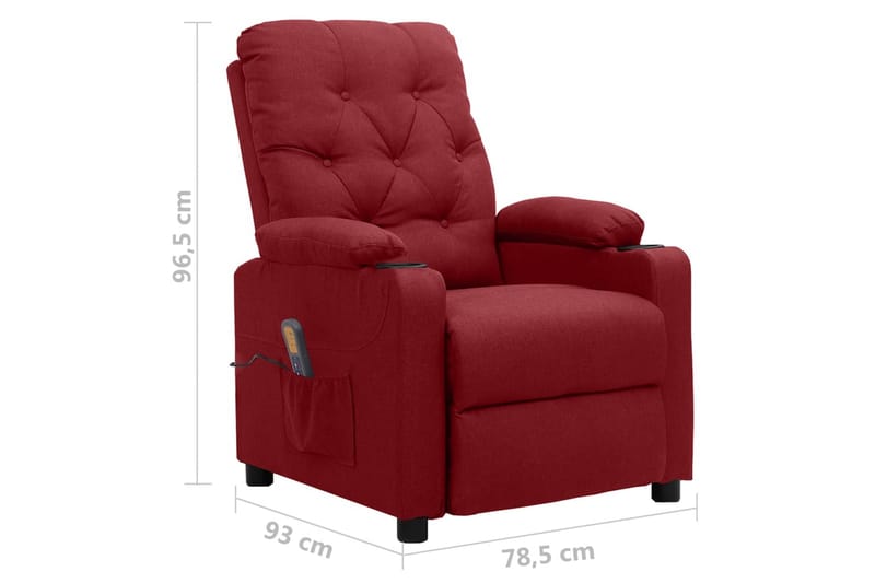 massagestol stof vinrød - Rød - Møbler - Stole & lænestole - Lænestole - Massagestol