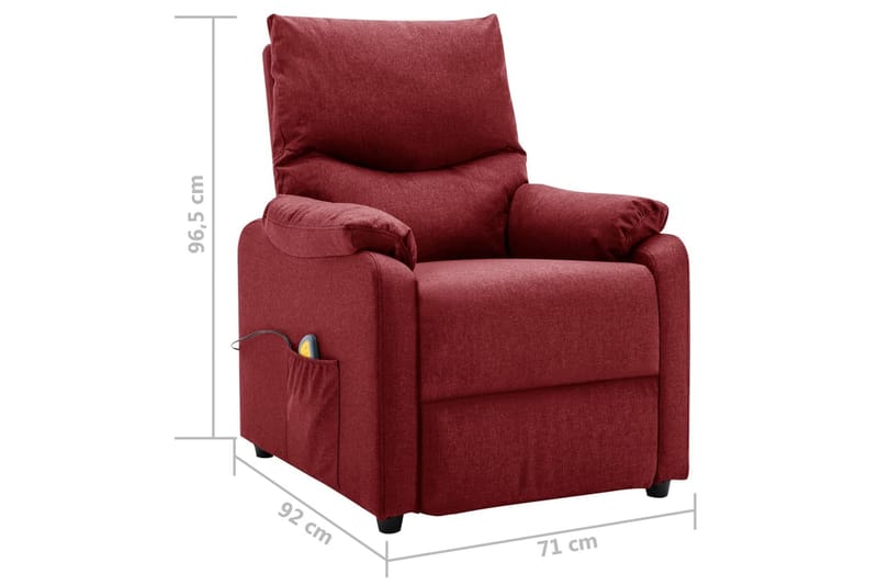 massagestol stof vinrød - Rød - Møbler - Stole & lænestole - Lænestole - Massagestol