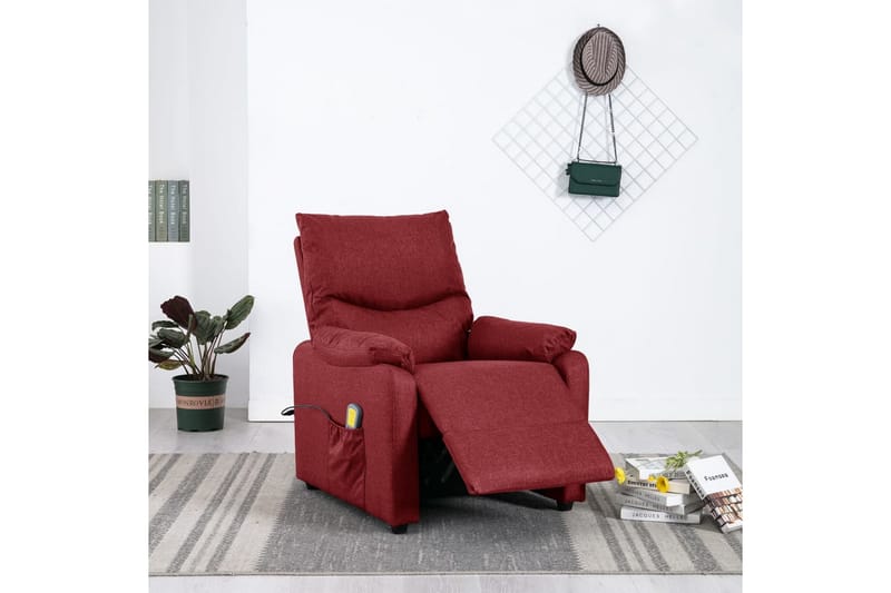 massagestol stof vinrød - Rød - Møbler - Stole & lænestole - Lænestole - Massagestol