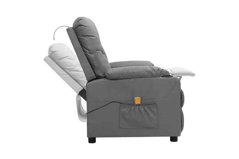 massagestol med løftefunktion kunstlæder grå - Grå - Møbler - Stole & lænestole - Lænestole - Massagestol
