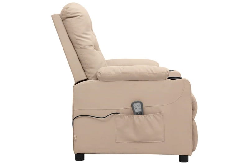 massagestol med løftefunktion stof cremefarvet - Creme - Møbler - Stole & lænestole - Lænestole - Massagestol