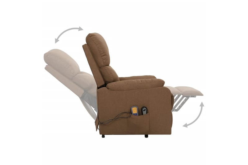 massagestol med løftefunktion stof gråbrun - Gråbrun - Møbler - Stole & lænestole - Lænestole - Massagestol