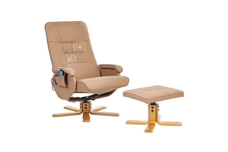 Massagestol Relaxpro, Brunt, lyst træ