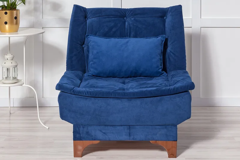 Mathenia lænestol med armlæn - Blå - Møbler - Stole & lænestole - Lænestole - Lænestol uden armlæn