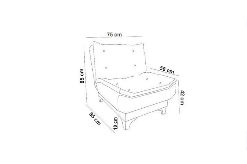 Mathenia lænestol med armlæn - Blå - Møbler - Stole & lænestole - Lænestole - Lænestol uden armlæn