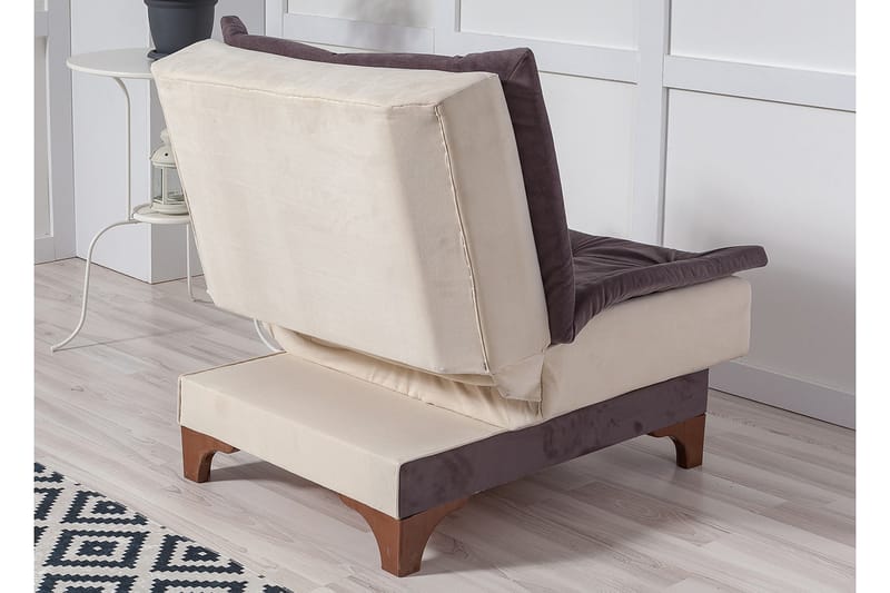 Mathenia lænestol med armlæn - Grå / hvid - Lænestole