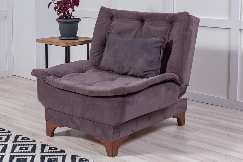 Mathenia lænestol med armlæn - Grå - Møbler - Stole & lænestole - Lænestole - Lænestol uden armlæn