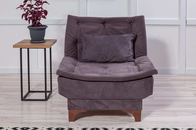 Mathenia lænestol med armlæn - Grå - Møbler - Stole & lænestole - Lænestole - Lænestol uden armlæn