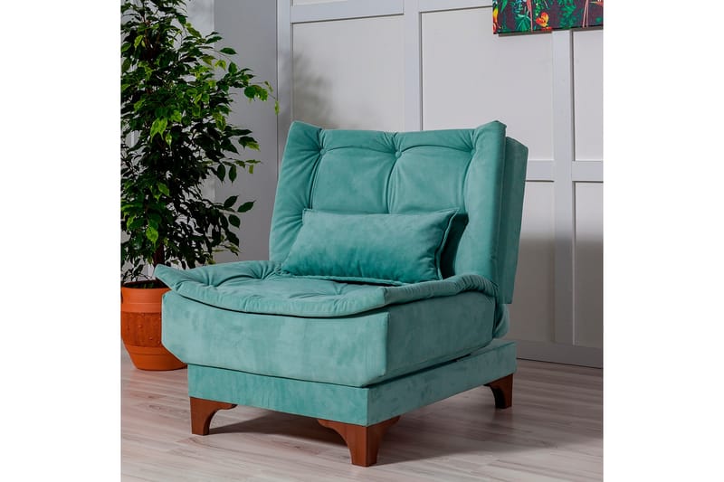 Mathenia lænestol med armlæn - Grøn - Lænestole