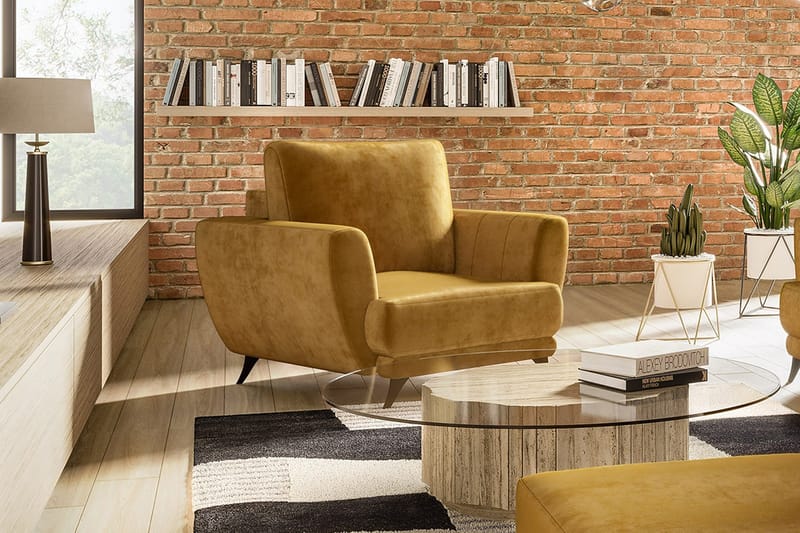 Megis Lænestol - Gul - Møbler - Stole & lænestole - Lænestole