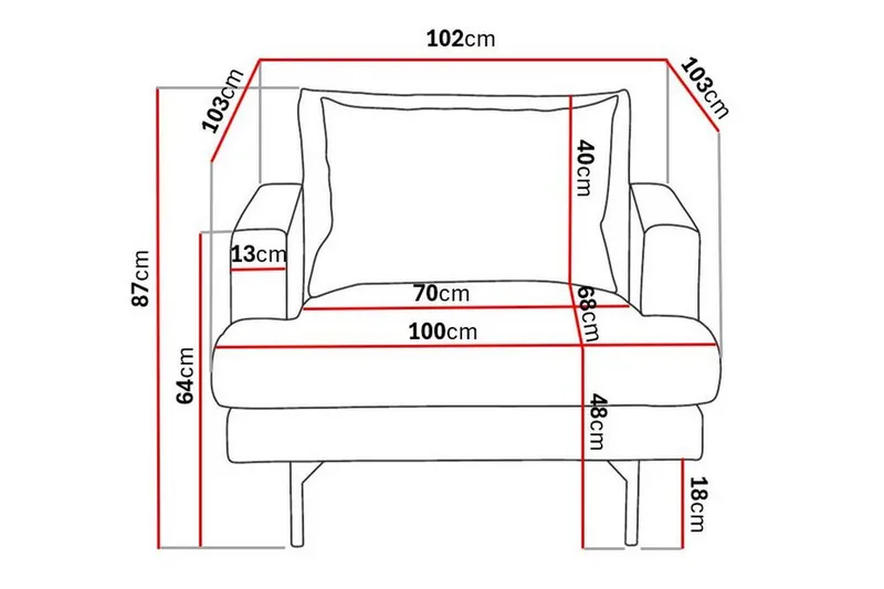 Menard Dyb Lænestol 97 cm bred - Møbler - Stole & lænestole - Lænestole