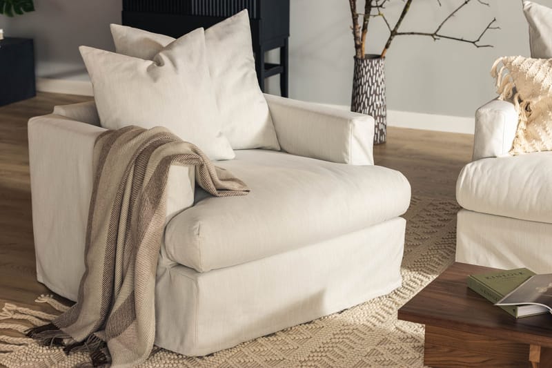 Menard Lænestol - Linned Beige - Møbler - Stole & lænestole - Lænestole