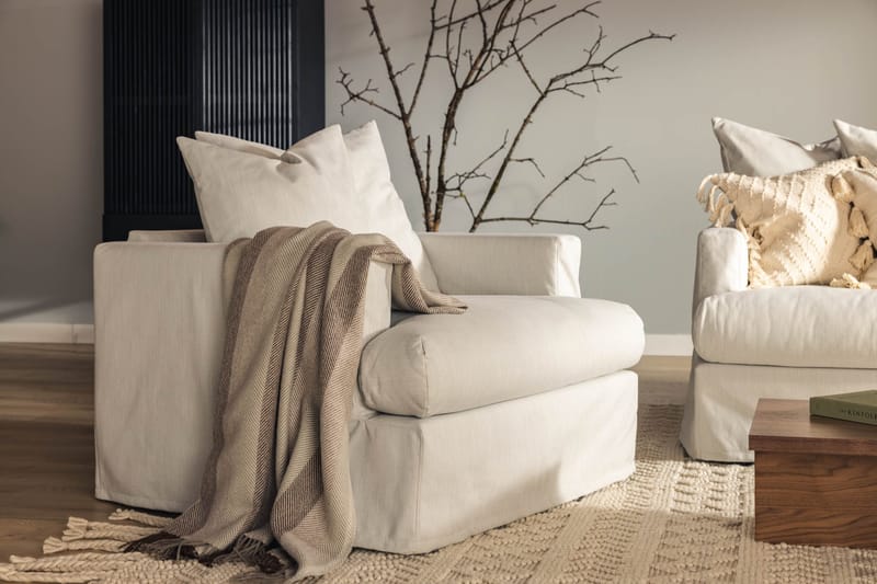 Menard Lænestol - Linned Beige - Møbler - Stole & lænestole - Lænestole