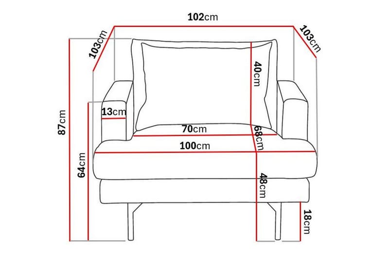 Menard Lænestol - Mørkegrå - Møbler - Stole & lænestole - Lænestole