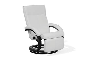 Might Oval Recliner Lænestol i Kunstlæder med Metalstel - Hvid - Møbler - Stole & lænestole - Lænestole - Læderstol