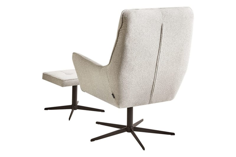 Molle Oval Drejelig Lænestol i Stof med Metalstel - Lysegrå - Møbler - Stole & lænestole - Lænestole