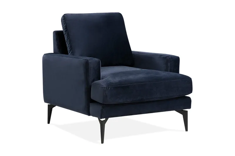 Mukes Lænestol med Armlæn, Blå