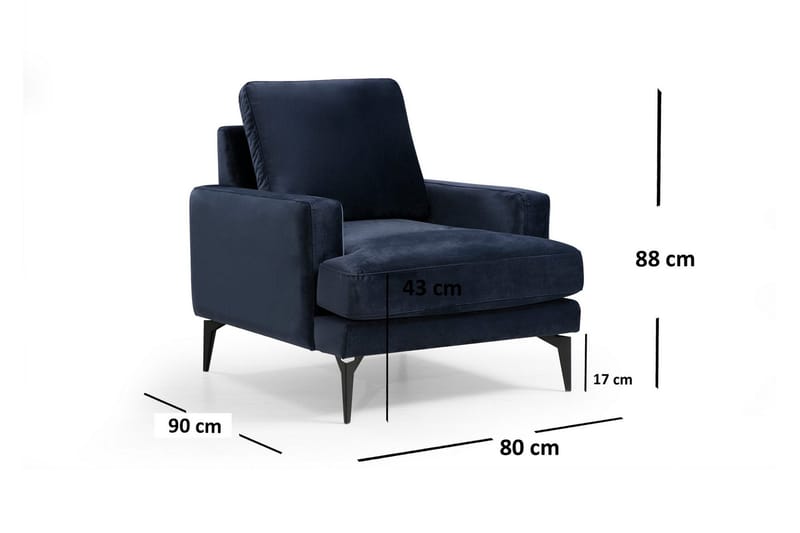 Mukes Lænestol med Armlæn - Blå - Møbler - Stole & lænestole - Lænestole