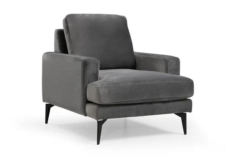 Mukes Lænestol med Armlæn, Sort