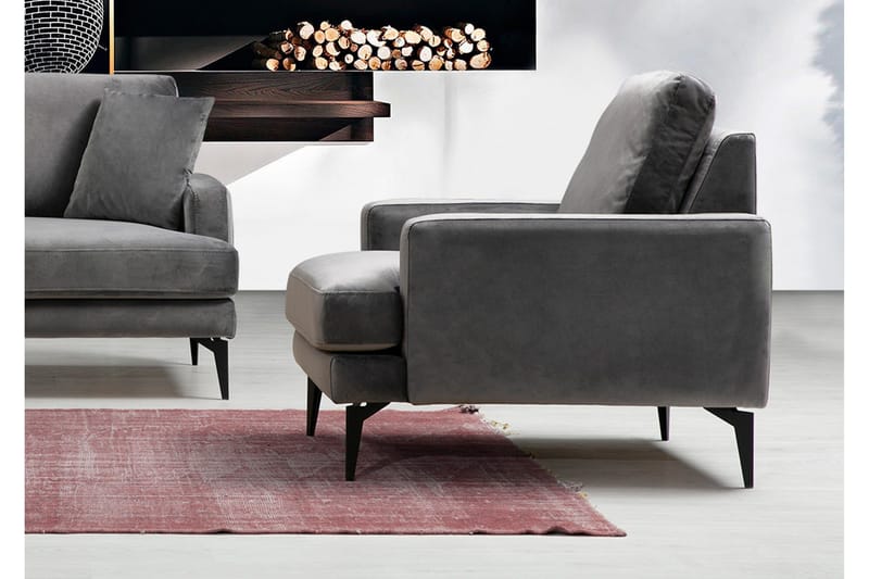 Mukes Lænestol med Armlæn - Sort - Møbler - Stole & lænestole - Lænestole