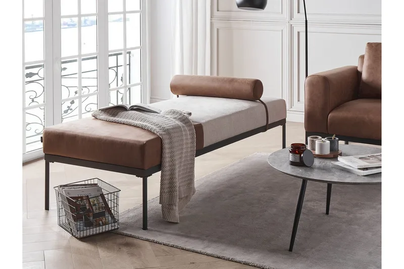 Naklund Chaiselong 172 cm - Brun/Beige/Sort - Møbler - Sofaer - Daybed