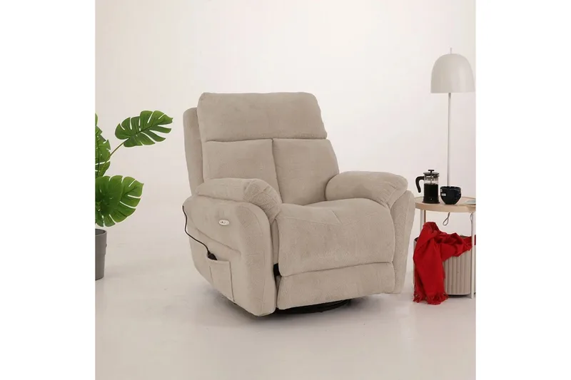 Navren Elektrisk reclinerlænestol - Cremehvid - Møbler - Stole & lænestole - Lænestole - Recliner lænestol