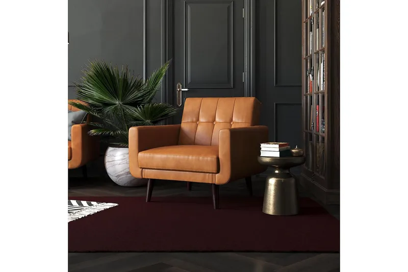 Nola Lænestol Kunstlæder/Lysbrun - Dorel Home - Møbler - Stole & lænestole - Lænestole