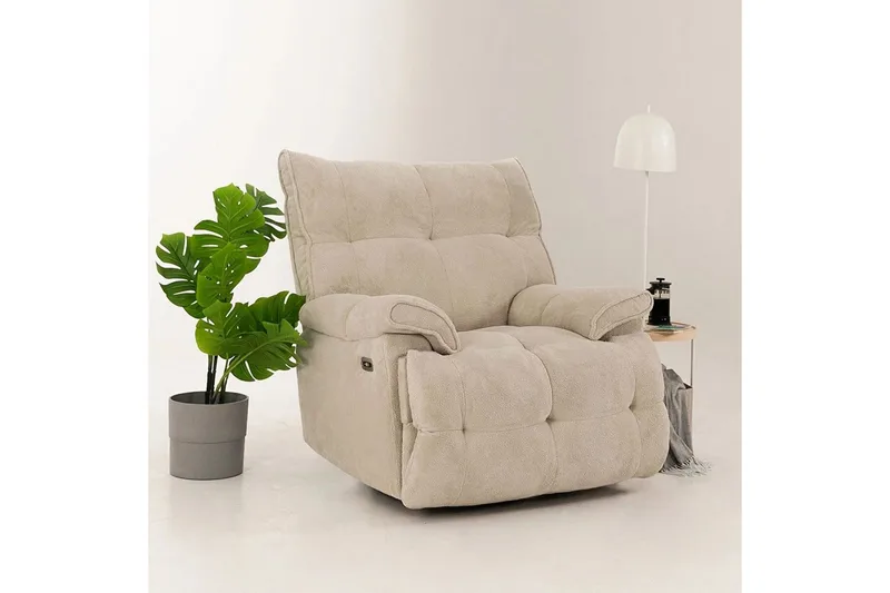 Osmara Elektrisk reclinerlænestol - Cremehvid - Møbler - Stole & lænestole - Lænestole - Liggestol