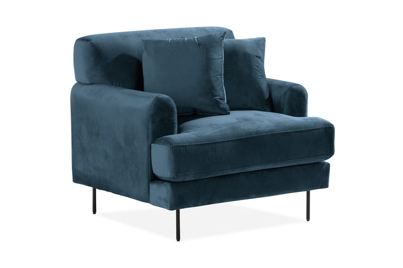 Papillon Velour Lænestol - Blå - Møbler - Stole & lænestole - Lænestole
