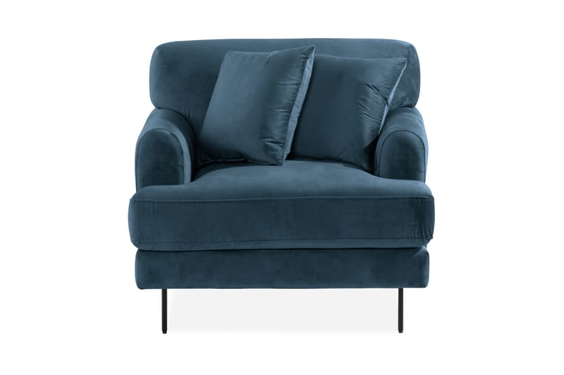 Papillon Velour Lænestol - Blå - Møbler - Stole & lænestole - Lænestole