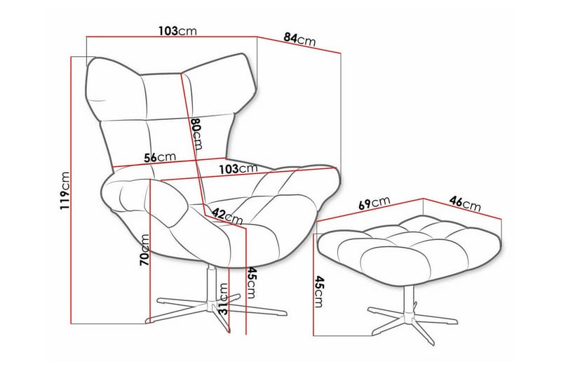 Rathkeale Fåtölj Dark blue - Møbler - Stole & lænestole - Lænestole