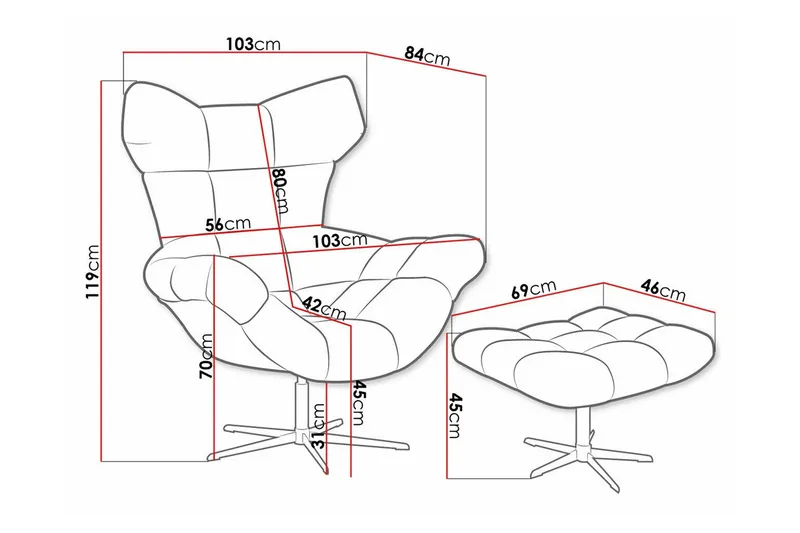 Rathkeale Fåtölj Red - Møbler - Stole & lænestole - Lænestole