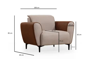 Rebelo Lænestol - Beige - Møbler - Stole & lænestole - Lænestole - Læderstol