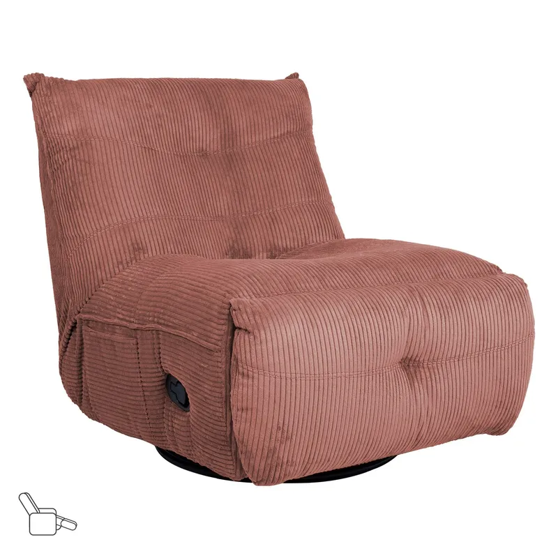 Recliner hvilestol Selor med manuel mekanisme, pink
