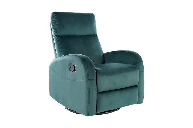 Athos Reclinerlænestol Justerbar, Velour/Grøn