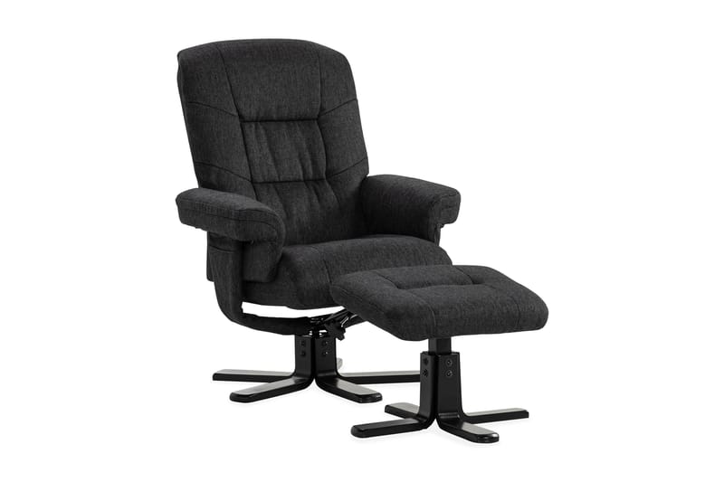 August Lænestol med Skammel - Sort - Møbler - Stole & lænestole - Lænestole - Recliner lænestol