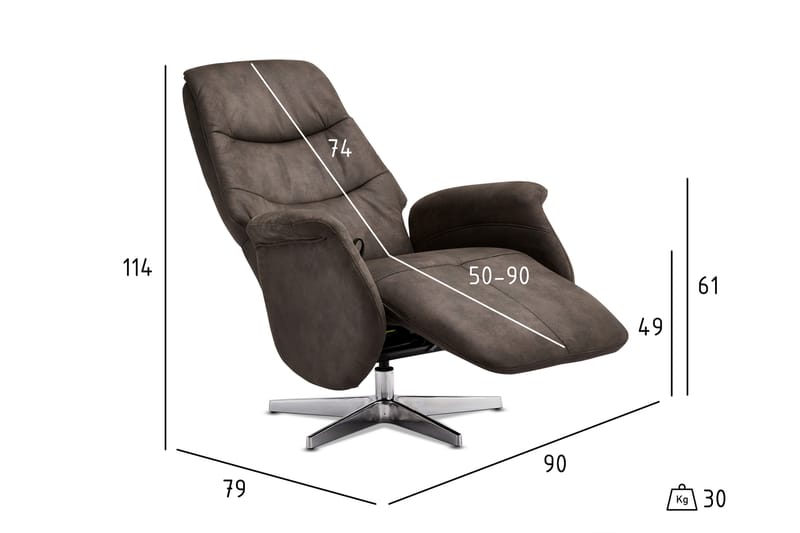 Delta Recliner - Brun - Møbler - Stole & lænestole - Lænestole - Recliner lænestol