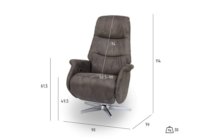 Delta Recliner - Brun - Møbler - Stole & lænestole - Lænestole - Recliner lænestol